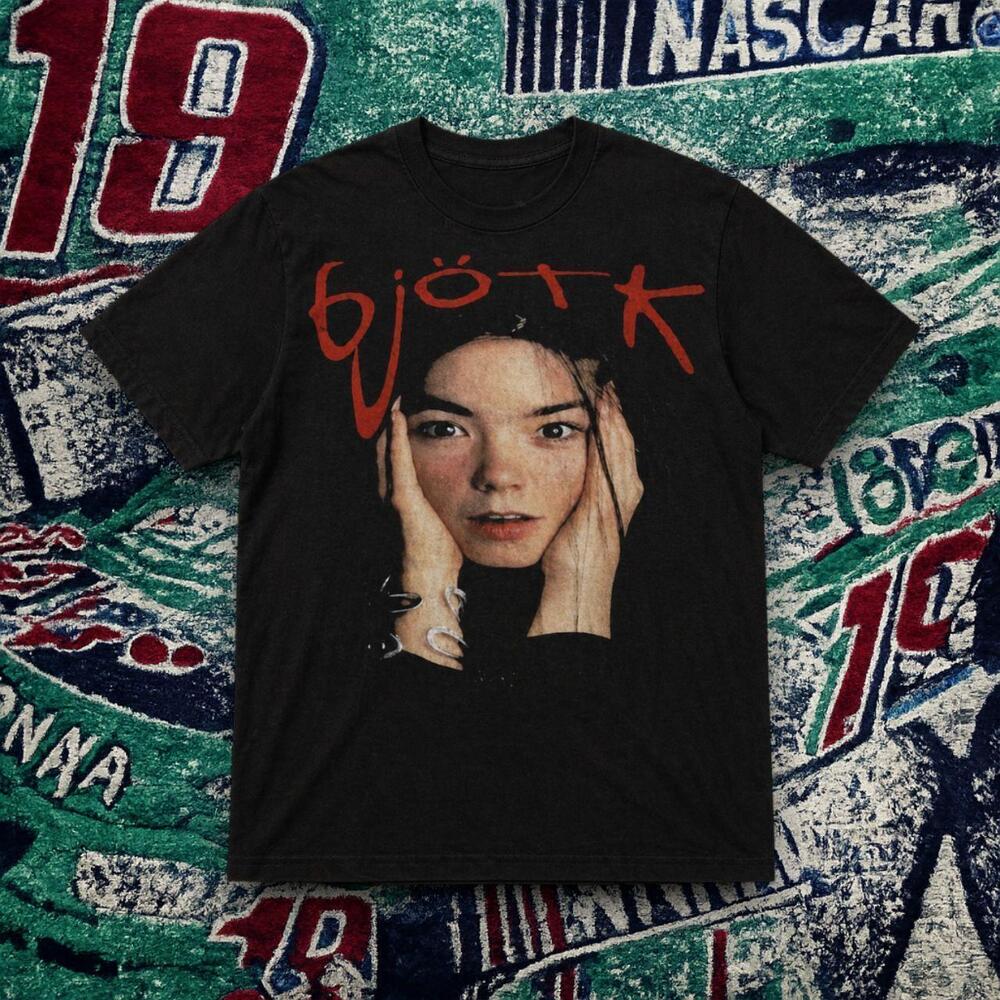 BjRk Portrait Graphic Tee Black Unisex Music Shirt